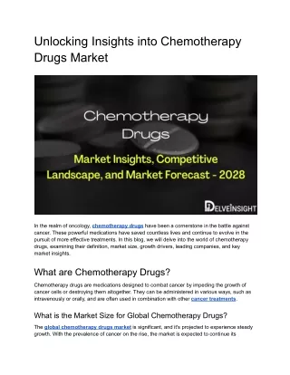 Chemotherapy Drugs Market Report