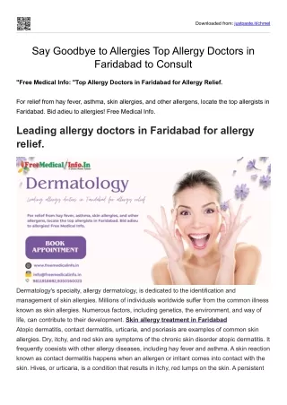 Say Goodbye to Allergies Top Allergy Doctors in Faridabad to Consult