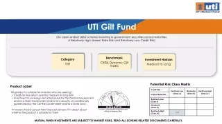 UTI Gilt Fund