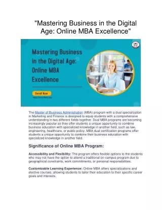 MBA dual degree program pdf.