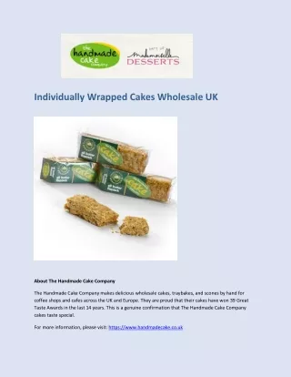 Individually Wrapped Cakes Wholesale UK - The Handmade Cake Company