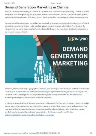 Demand Generation Marketing in Chennai