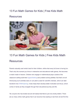 Free Math Games for Kids with Juni Learning