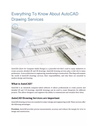 Everything To Know About Autocad Drawing Services