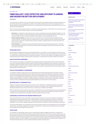 FIBER ROLLOUT COST-EFFECTIVE AND EFFICIENT PLANNING AND DESIGN FOR BETTER DEPLOYMENT