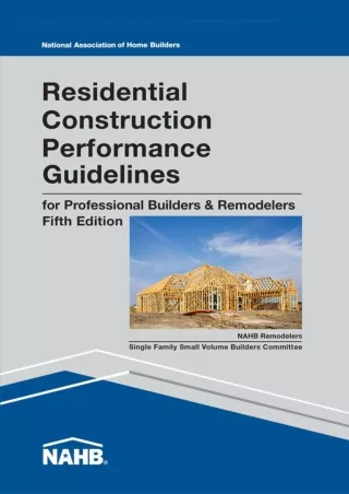 [PDF READ ONLINE] READ [PDF]  Residential Construction Performance Guidelines, C