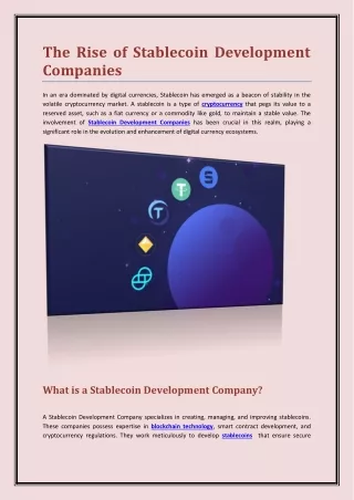 The Rise of Stablecoin Development Companies