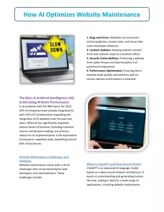 The Rise of Artificial Intelligence in Website Maintenance