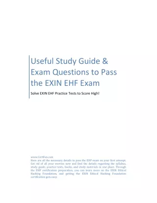 Useful Study Guide & Exam Questions to Pass the EXIN EHF Exam