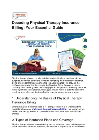 Decoding Physical Therapy Insurance Billing