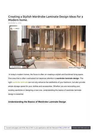 LivSpace Wardrobe Laminate Magic: Transforming Your Closet into a Masterpiece!