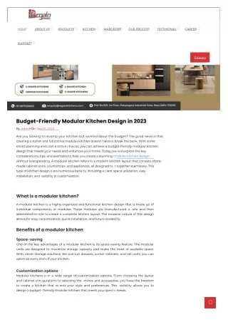 Budget-Friendly Modular Kitchen Design in 2023