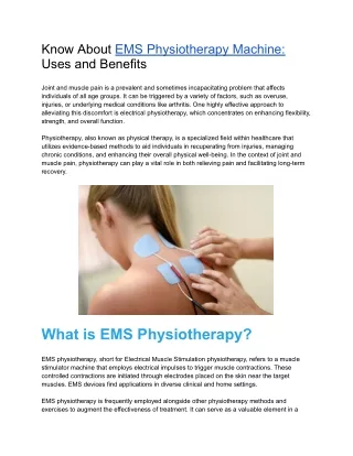 EMS Physiotherapy Machine