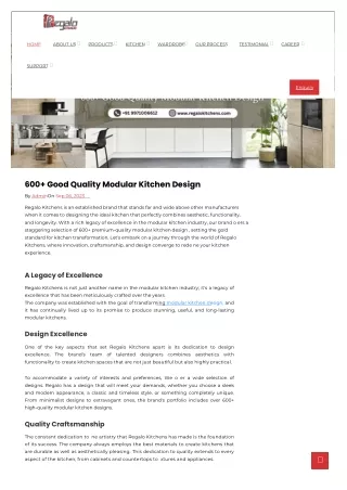 600  Good Quality Modular Kitchen Design