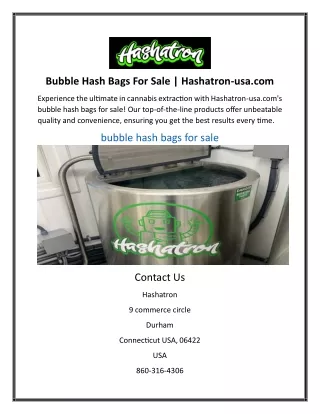 Bubble Hash Bags For Sale | Hashatron-usa.com