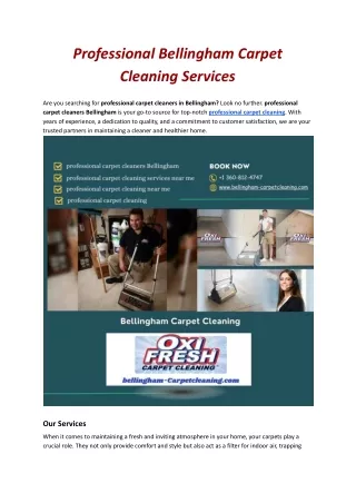 Professional Bellingham Carpet Cleaning Services