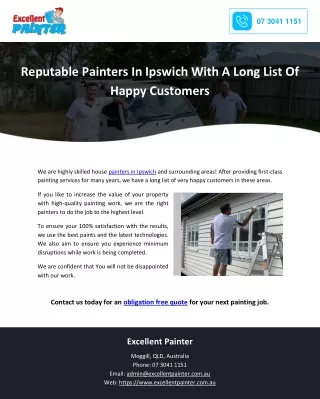 Reputable Painters In Ipswich With A Long List Of Happy Customers