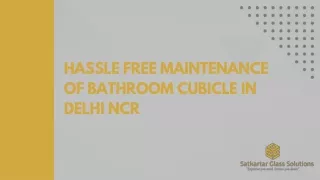 Hassle Free Maintenance of Bathroom Cubicle in Delhi NCR