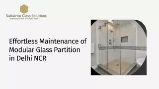 Effortless Maintenance of Modular Glass Partition in Delhi NCR