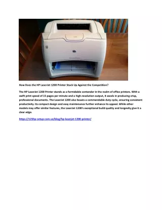 How Does the HP LaserJet 1200 Printer Stack Up Against the Competition