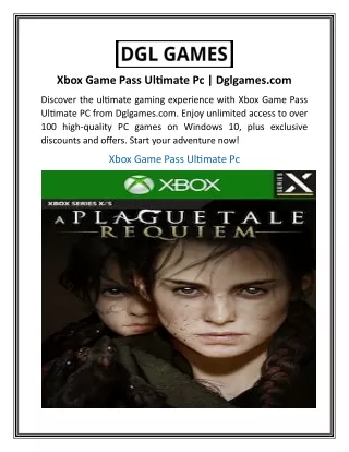 Xbox Game Pass Ultimate Pc  Dglgames