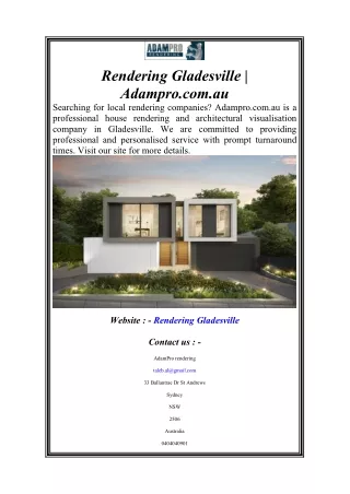Rendering Gladesville Adampro.com.au