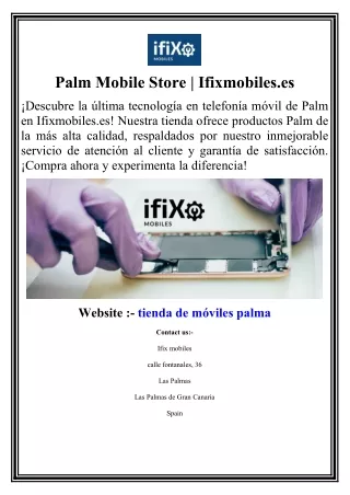 Palm Mobile Store | Ifixmobiles.es