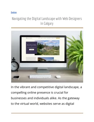 Navigating the Digital Landscape with Web Designers in Calgary