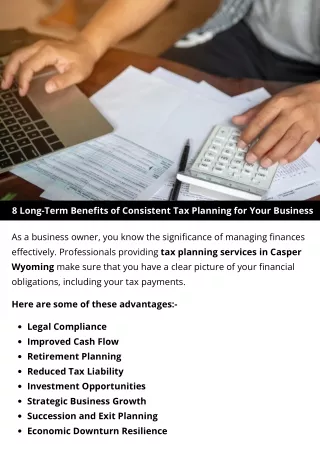 8 Long-Term Benefits of Consistent Tax Planning for Your Business