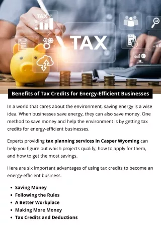 Benefits of Tax Credits for Energy-Efficient Businesses