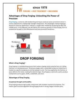 Advantages of Drop Forging and Unleashing the Power of Precision