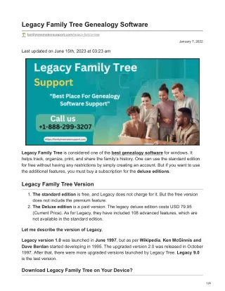 Legacy Family Tree Genealogy Software