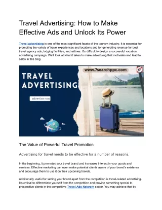 Travel Advertising: How to Make Effective Ads and Unlock Its Power