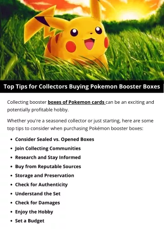 Top Tips For Collectors Buying Pokémon Booster Boxes