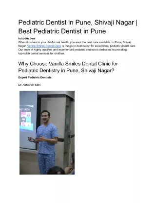 Pediatric Dentist in Pune, Shivaji Nagar _ Best Pediatric Dentist in Pune