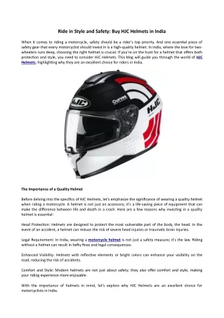 Buy HJC Helmets in India from Bikegear