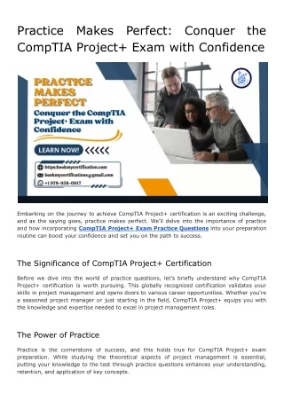 Practice Makes Perfect_ Conquer the CompTIA Project  Exam with Confidence