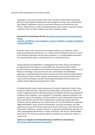 Biometric System Market