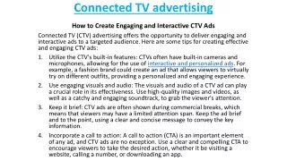 Connected TV advertising