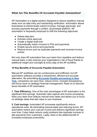 What Are The Benefits of Accounts Payable Automation