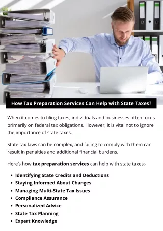 How Tax Preparation Services Can Help with State Taxes?