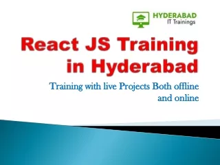 React JS Training in Hyderabad