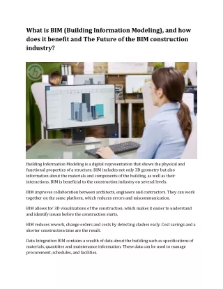 What is BIM (Building Information Modeling), and how does it benefit the construction industry