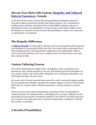 custom suits vancouver