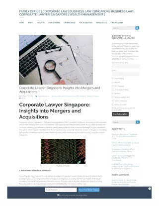 Corporate Lawyer Singapore: Insights into Mergers and Acquisitions