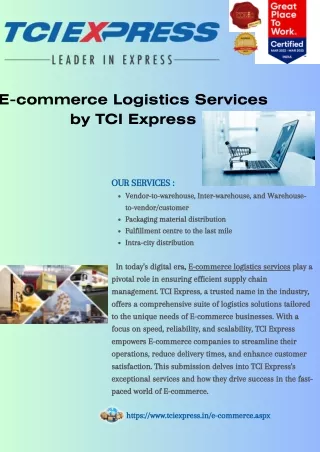 Efficient E-commerce Logistics Solutions by TCI Express (1)
