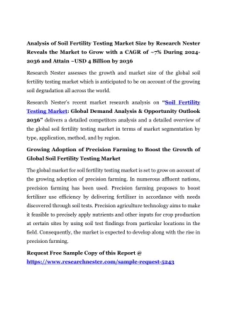 Soil Fertility Testing Market