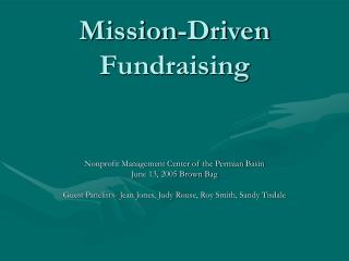 Mission-Driven Fundraising