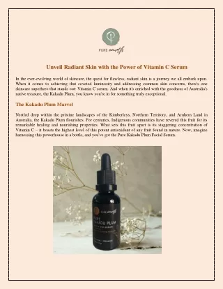 Unveil Radiant Skin with the Power of Vitamin C Serum