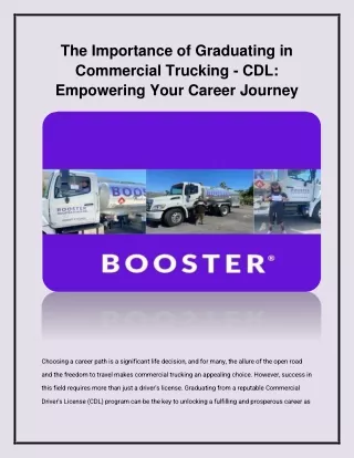 The Importance of Graduating in Commercial Trucking - CDL_ Empowering Your Career Journey